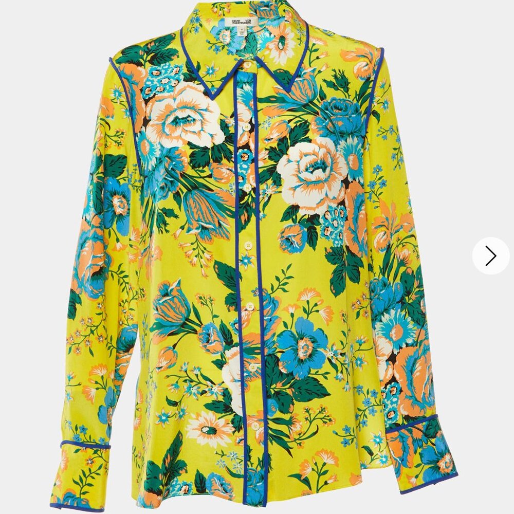 Diane Von Furstenberg Floral Silk Blouse